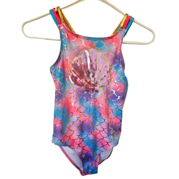 Betsey Johnson Youth Girls Mermaid One Piece Swimsuit Size Large 12 NWOT - Picture 1 of 7
